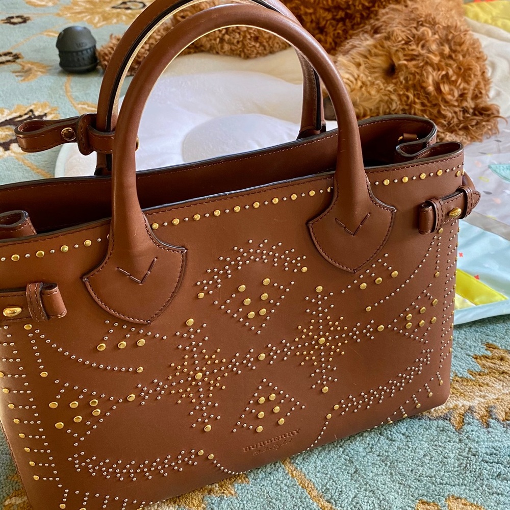 Burberry Brown Studded Shoulder Bag